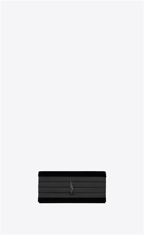 SAINT LAURENT Velvet Smoking Clutch Black 